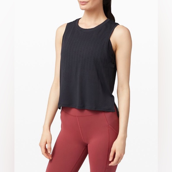 lululemon athletica Tops - Lululemon Train to Be Tank in Rain Stripe Black - Size 4